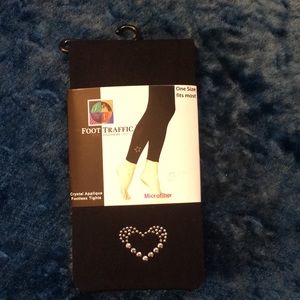 Crystal Appliqué Footless Tights